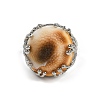 Half Round Natural Shell Finger Rings RJEW-P128-05P-2