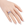 Real Platinum Plated Brass Cubic Zirconia Wide Band Rings RJEW-EE0001-035D-4