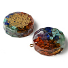 Flat Round Epoxy Resin Pendants G-R478-22H-2