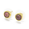 Natural Gemstone Stud Earrings EJEW-O093-05G-2