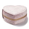 Heart Velvet Jewelry Storage Zipper Boxes PAAG-PW0003-02B-3