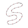 304 Stainless Steel Enamel Ball Chains Necklaces for Women NJEW-JN04542-3