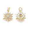 Brass Micro Pave Cubic Zirconia Charms KK-D159-04G-2