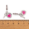 Rack Plating Alloy Light Rose Rhinestone European Dangle Charms FIND-C055-27P-03-3