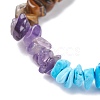 Natural & Synthetic Mixed Stone Chips Beads Stretch Bracelet BJEW-AL00003-20-5