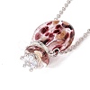 Glass Perfume Vial with Crown Pendant Necklace NJEW-H218-01E-5