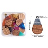 16Pcs 8 Styles Transparent Resin & Walnut Wood Pendants RESI-SZ0001-82-2