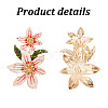 FIBLOOM 2 Pairs 2 Colors 3D Flower of Life Enamel Dangle Stud Earrings EJEW-FI0001-26-3