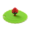 Strawberry Food Grade Silicone Cup Cover Lid AJEW-G031-02B-1