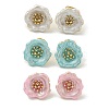 Flower Ion Plating(IP) 304 Stainless Steel Stud Earrings EJEW-G400-14G-1