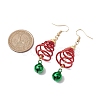 Aluminum Wire Wrapped Christmas Tree Dangle Earrings EJEW-JE05829-02-3