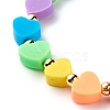 Heart Beads Stretch Bracelet for Girl Women BJEW-JB07184-6