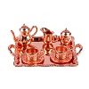 Dollhouse Simulation Mini Alloy Pattern Tea Set Model Ornament PW-WG90939-03-1