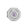 TINYSAND 925 Sterling Silver The Wheel of Fortune Charm Cubic Zirconia European Beads TS-C-187-1