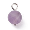 Frosted Natural & Synthetic Gemstone Charms PALLOY-JF01388-2