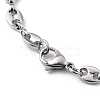 Tarnish Resistant 304 Stainless Steel Coffee Bean Chain Bracelets BJEW-JB05495-3