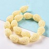Dyed Synthetical Coral Teardrop Shaped Carved Flower Bud Beads Strands CORA-L009-05-4