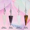 HOBBIESAY 1 Set Hexagonal Cone Natural Gemstone Dowsing Pendulums FIND-HY0003-34-5