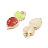 Light Gold Plated Alloy Enamel Pendants ENAM-M219-09KCG-01-2