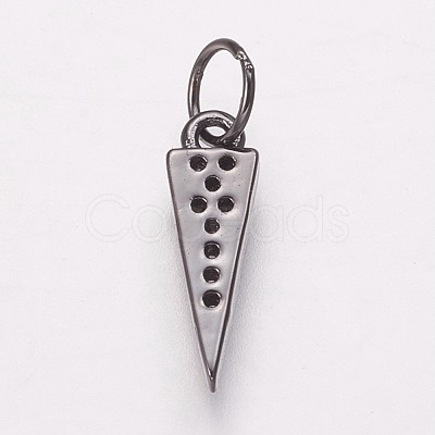 Brass Micro Pave Cubic Zirconia Charms KK-P134-16B-1