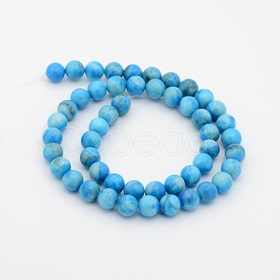 Natural Gemstone Dyed Round Bead Strands G-P070-42-6mm-1