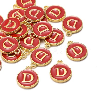 Golden Plated Alloy Enamel Charms X-ENAM-S118-03D-1