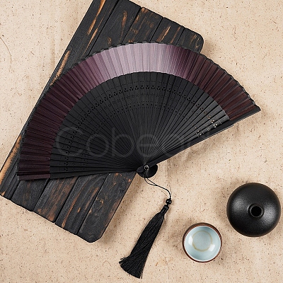 Chinese Style Folding Fan with Tassel PW-WGC4167-05-1