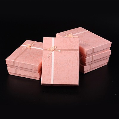 Jewelry Cardboard Boxes with Flower(Color Random Delivery) and Sponge Inside CBOX-R023-4-1