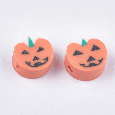 Halloween Theme Handmade Polymer Clay Beads CLAY-S091-70-1