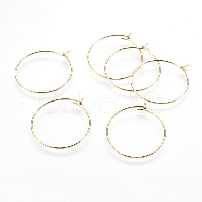 316 Surgical Stainless Steel Hoop Earring Findings STAS-P221-01C-G-1