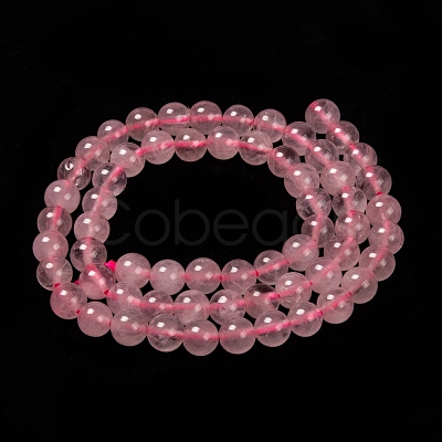 Natural  Rose Quartz Beads Strands G-L104-6mm-01-1