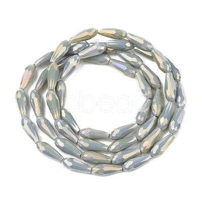 Electroplated Opaque Glass Beads Strands X-EGLA-L015-FR-B19-01-1