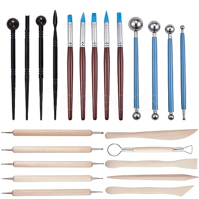 BENECREAT 23pcs/set Ceramic Pottery Clay Model Home Craft Art TOOL-BC0007-01-1