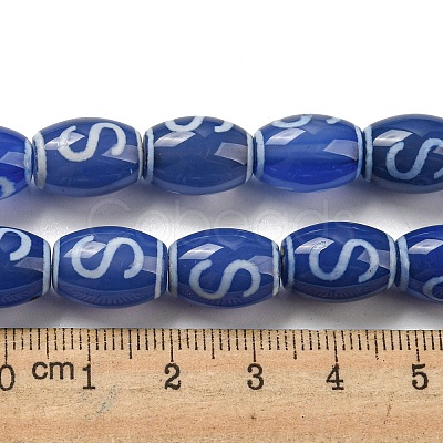 Blue Tibetan Style dZi Beads Strands TDZI-NH0001-C03-01-1