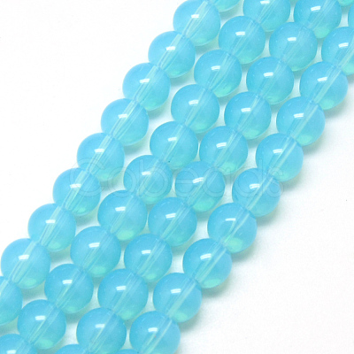 Baking Painted Glass Beads Strands X-DGLA-Q023-6mm-DB19-1