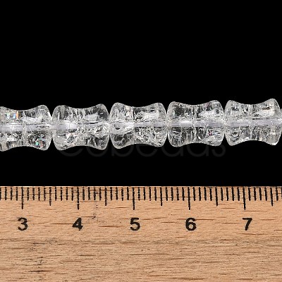 Transparent Crackle Glass Beads Strands GLAA-D025-01K-1