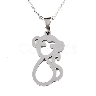 Non-Tarnish 201 Stainless Steel Pendants Necklaces NJEW-S105-JN702-45-1-1