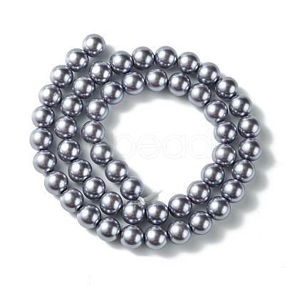 Eco-Friendly Dyed Glass Pearl Round Bead Strands X-HY-A002-8mm-RB028-1