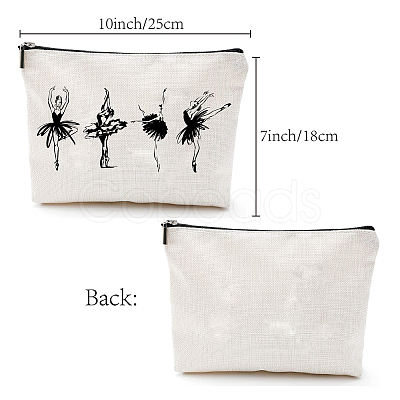 Custom Polycotton Ballet Dancer Printed Canvas Storage Bags ABAG-WH0029-131-1