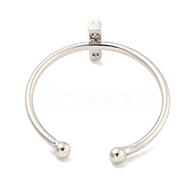 Rack Plating Brass Open Cuff Rings for Women RJEW-F162-02P-I-1