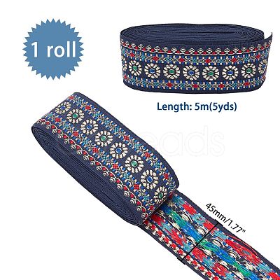 Ethnic Style Embroidery Polyester Ribbons OCOR-WH0033-72-1