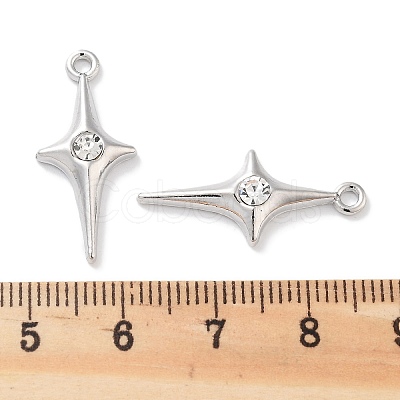 Rack Plating Alloy Rhinestone Pendants PALLOY-F311-06P-1