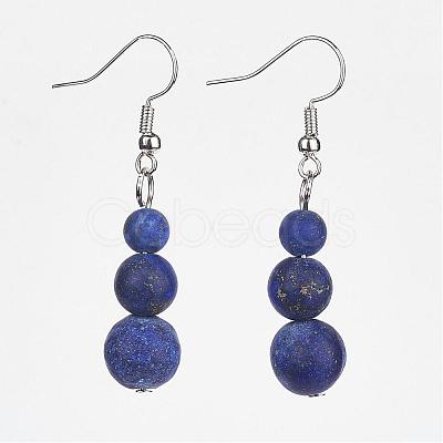 Natural Gemstone Beads Dangle Earrings EJEW-JE02213-1