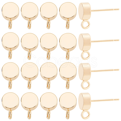 BENECREAT Brass Stud Earring Findings KK-BC0001-24G-1