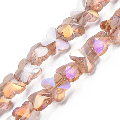 Electroplate Transparent Glass Beads Strands EGLA-N002-20A-1