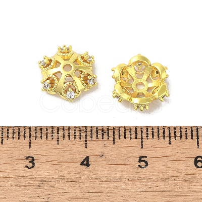 Rack Plating Brass Beads Caps KK-B088-05C-G-1