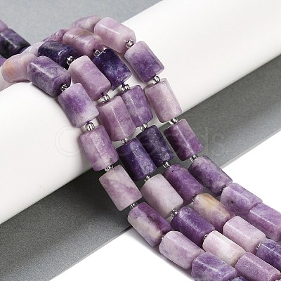 Natural Lepidolite Beads Strands G-M403-B35-03-1