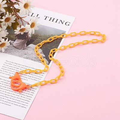 Personalized Opaque Acrylic Cable Chain Necklaces NJEW-JN03432-10-1