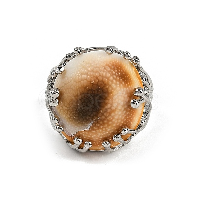 Half Round Natural Shell Finger Rings RJEW-P128-05P-1