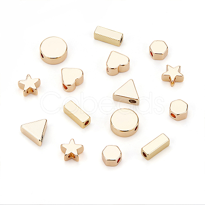 BENECREAT 36Pcs 6 Style Brass Beads and Spacer Beads KK-BC0002-26G-1